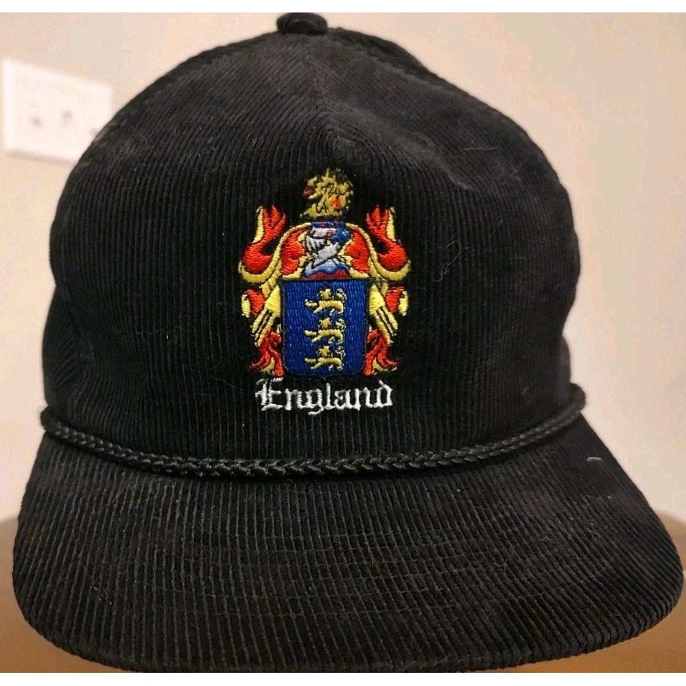 England Corduroy Hat Cap England Crest Snapback Lures Duck Decoys Black